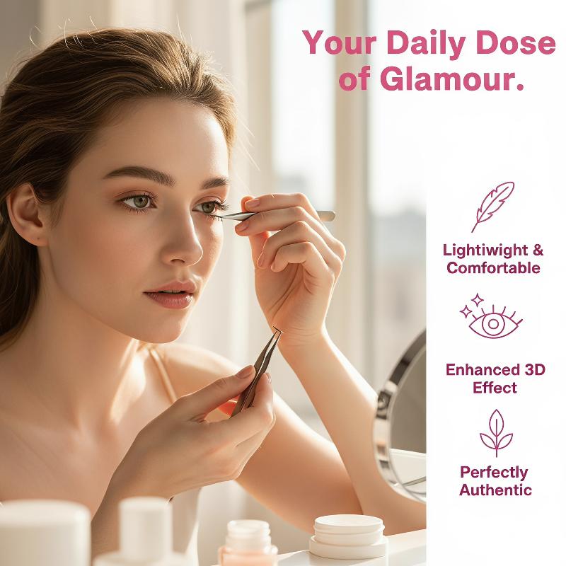 Eyelash Extension With Glue - ชุดต่อขนตาล่างแบบคอมมิค 1 ชุด ขนตาปลอมแบบติดเองได้ ไม่ต้องใช้กาว ขนตาล่าง