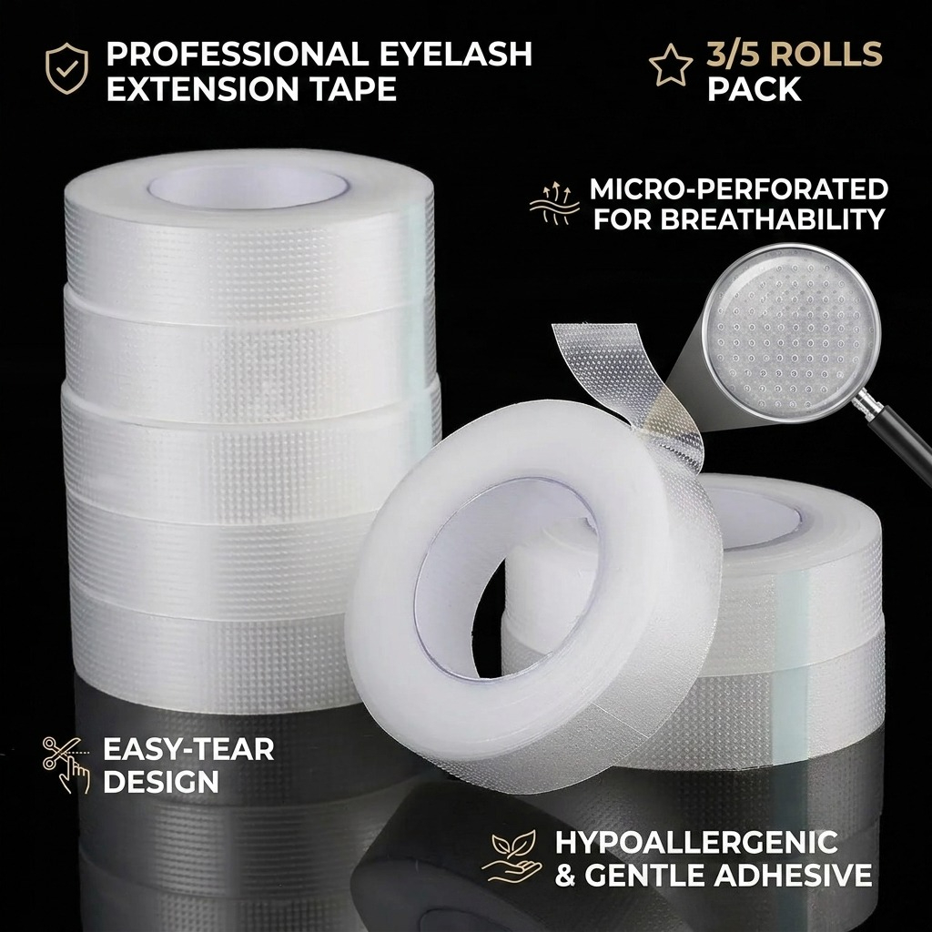 Eyelash Extension Eye Mask - เทปติดขนตา PE 3/5 ม้วน ระบายอากาศได้ ใช้สำหรับต่อขนตา