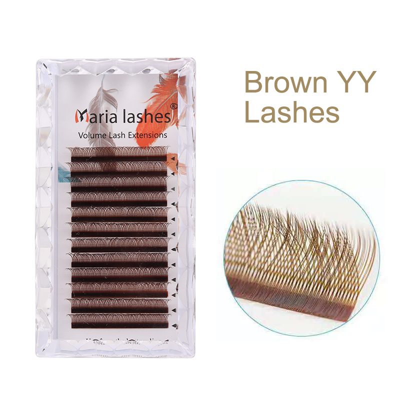 ขนตาปลอม MARIA Brown YY รูปทรง - Eyelash Extension Logo บทวิจารณ์และราคา