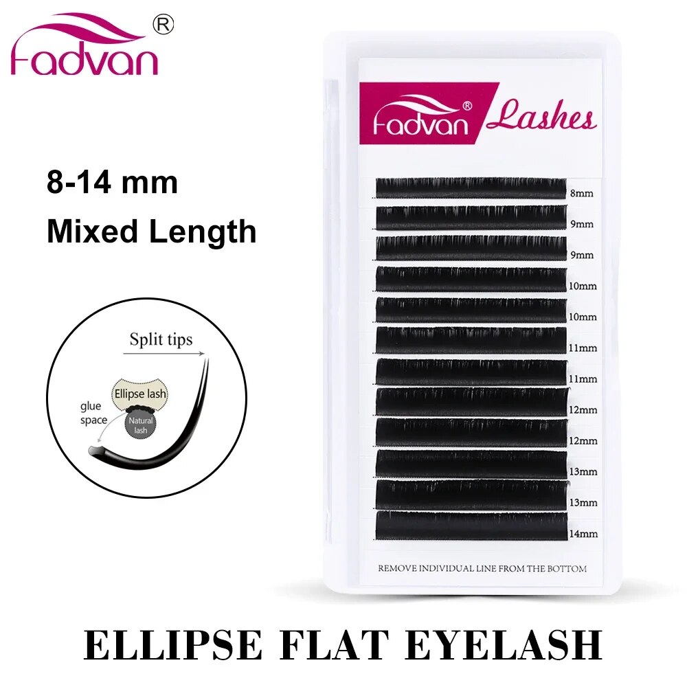 FADVAN Ellipse แบน C/D โค้ง 8- - Eyelash Extension Permanent บทวิจารณ์และราคา